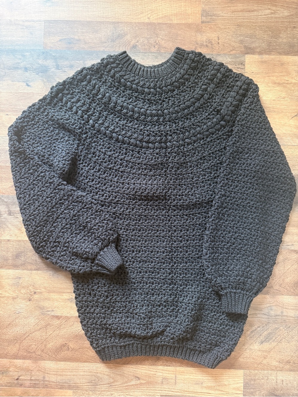 Handmade Chunky Crewneck Sweater in Black